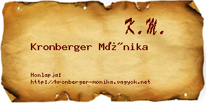 Kronberger Mónika névjegykártya